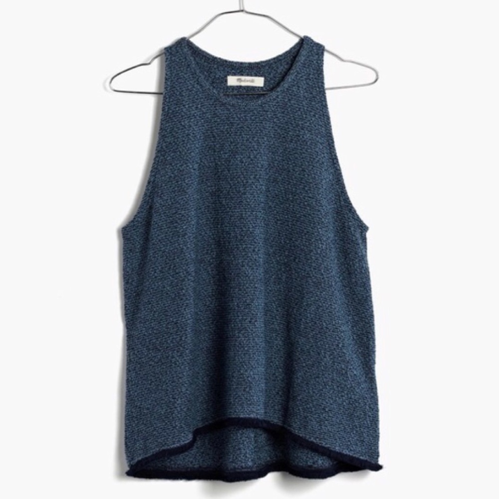 Madewell Swingy Fringe Top in Blue